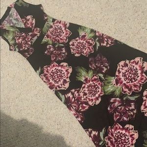 S - black maxi dress with floral pattern